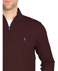 Tailorbyrd Men's Melange Mesh Performance Quarter Zip