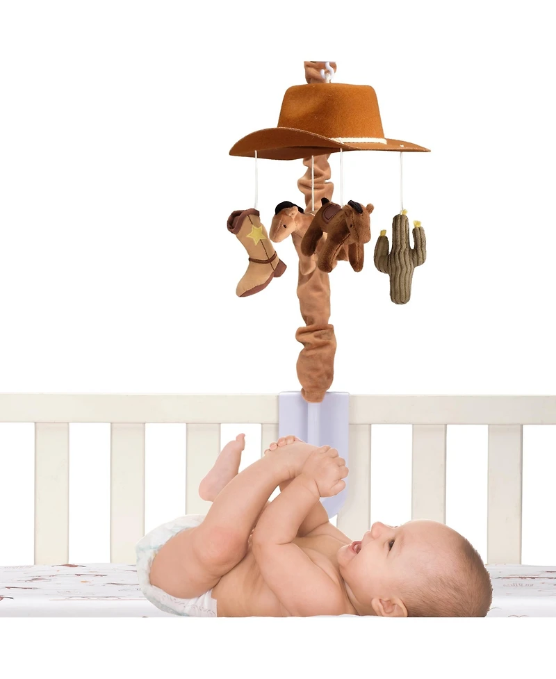 Lambs & Ivy Country Western Cowboy Hat Musical Baby Crib Mobile Soother Toy