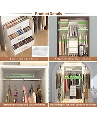 Aheaplus 4FT Small Closet Organizer with Fabric Drawers