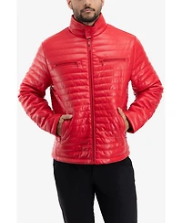 Xray Men's Pu Quilted Jacket With Faux Shearling Lining