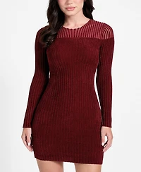 Guess Women's Rowena Long Sleeve Rib Chenille Dress