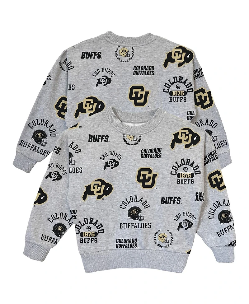 Gameday Couture Big Girls Gray Colorado Buffaloes Always on Repeat Pullover Sweatshirt