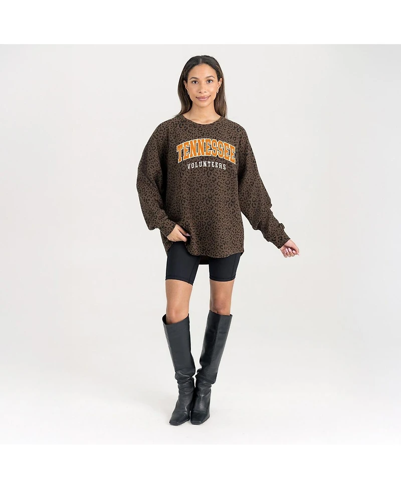 Gameday Couture Women's Brown Tennessee Volunteers Leopard Oversized Sweatshirt