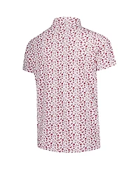 Garb Big Boys and Girls Crimson Alabama Tide Tom Allover Print Performance Polo Shirt