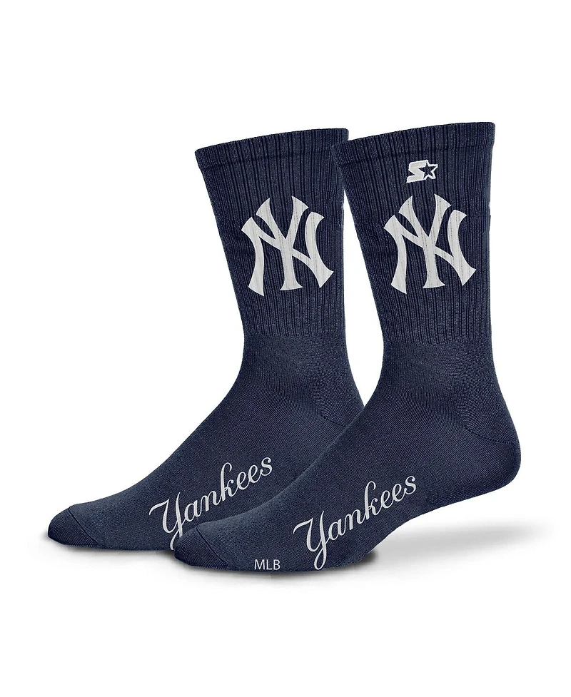 Starter Men's and Women's Navy New York Yankees Satin Crew Socks