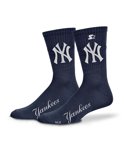 Starter Men's and Women's Navy New York Yankees Satin Crew Socks