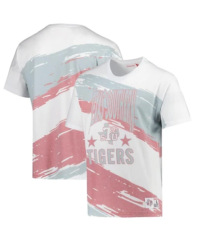 Mitchell & Ness Men's White Texas Southern Tigers Paintbrush Sublimated T-Shirt