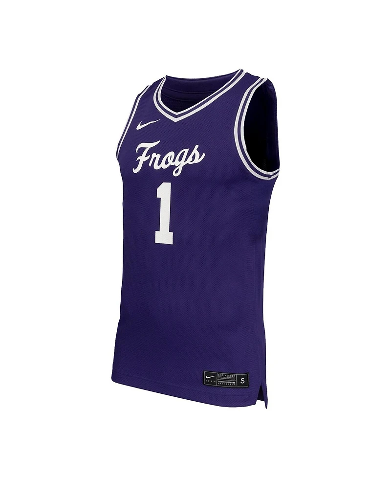 Nike Men's 1 Purple Tcu Horned Frogs Replica Basketball Jersey