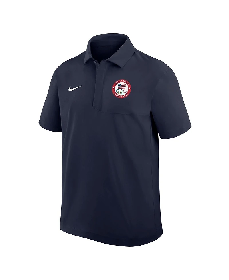 Nike Men's Navy Woven Polo Shirt