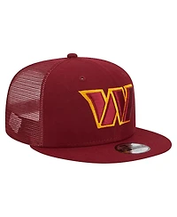 New Era Big Boys and Girls Burgundy Washington Commanders Main Trucker 9FIFTY Snapback Hat