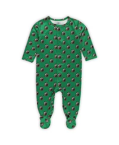 ZooZatz Baby Boys and Girls Green Oregon Ducks Magnetic Closure Sleeper