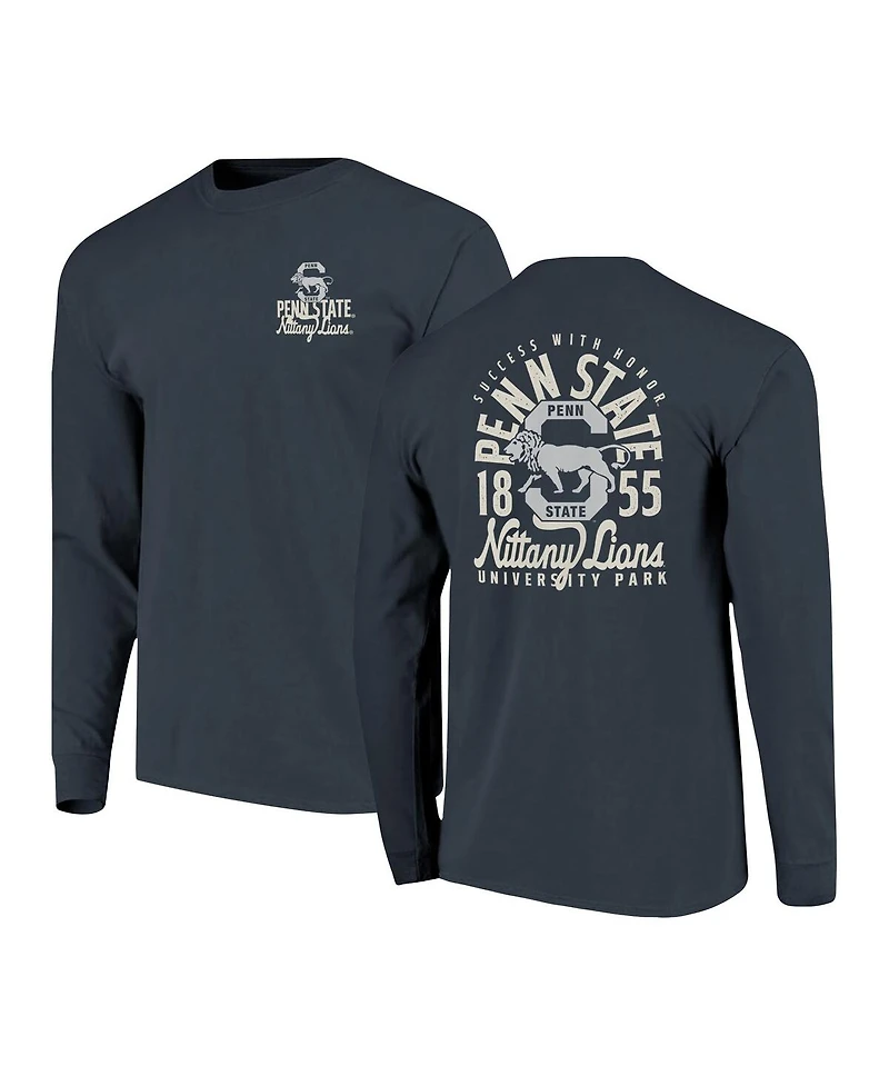 Image One Men's Navy Penn State Nittany Lions Comfort Colors Mascot Overlay Long Sleeve T-Shirt