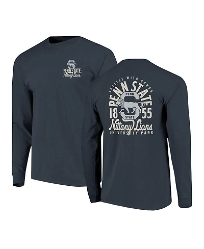 Image One Men's Navy Penn State Nittany Lions Comfort Colors Mascot Overlay Long Sleeve T-Shirt