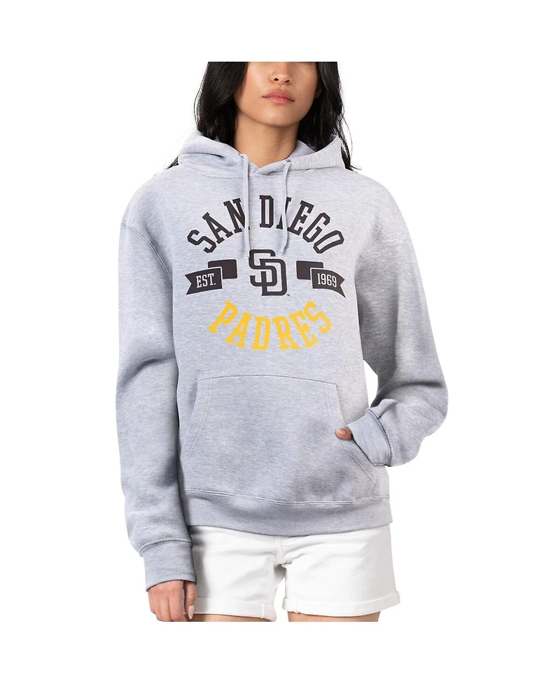 G-iii 4Her by Carl Banks Women's Heather Gray San Diego Padres City Graphic Pullover Hoodie