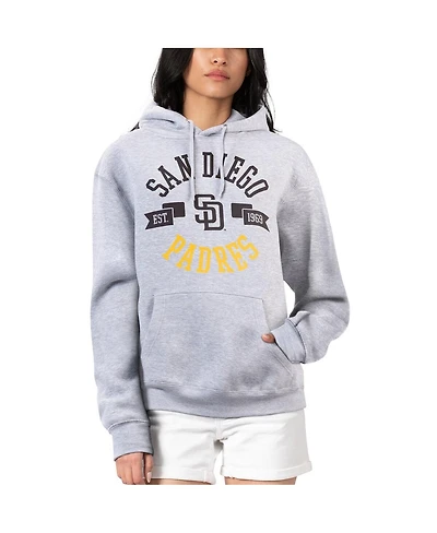 G-iii 4Her by Carl Banks Women's Heather Gray San Diego Padres City Graphic Pullover Hoodie