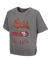 Outerstuff Women's Gray San Francisco 49ers Mineral Wash Short Sleeve Top