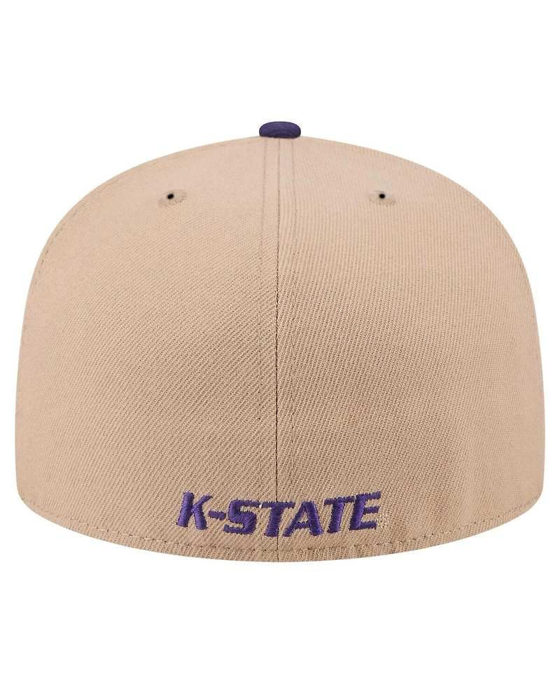 New Era Men's Khaki Kansas State Wildcats Two-Tone 59FIFTY Fitted Hat
