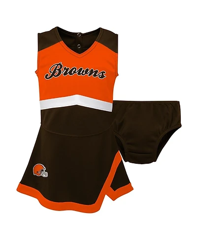 Outerstuff Baby Girls Brown Cleveland Browns Cheer Captain Jumper Dress