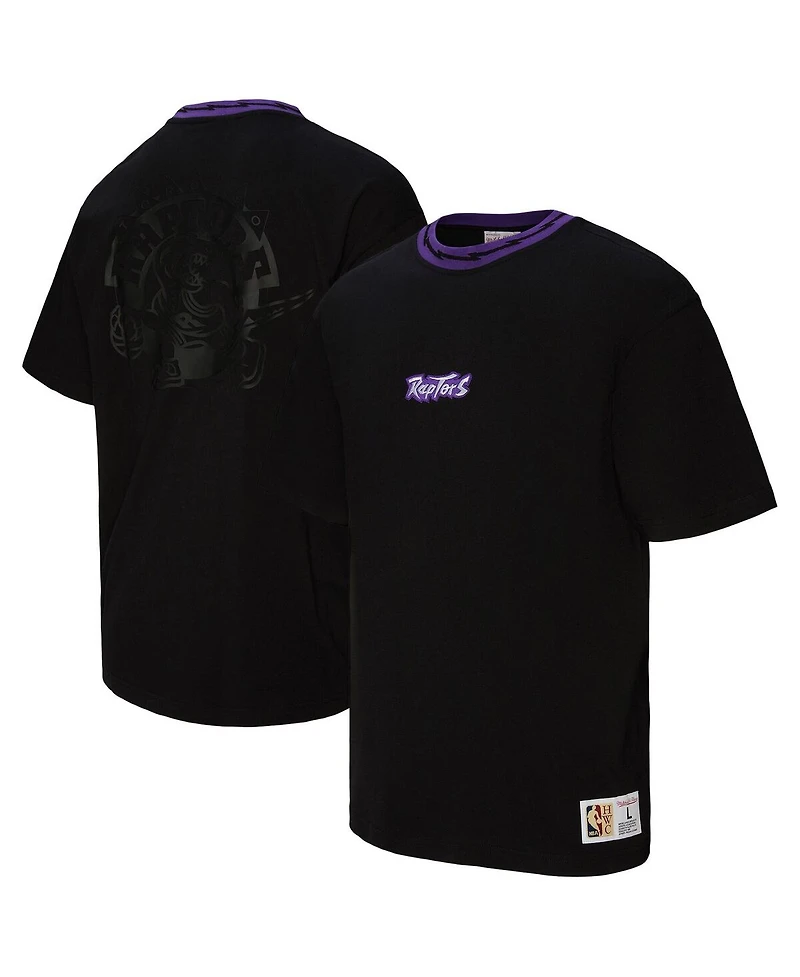 Mitchell & Ness Men's and Women's Black Toronto Raptors Playmaker Logo T-Shirt