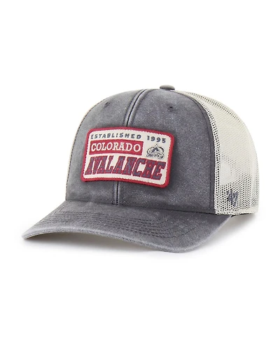 '47 Brand Men's Charcoal Colorado Avalanche Canteen Pigment Dyed Patch Trucker Adjustable Hat