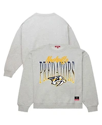 Mitchell & Ness Women's Heather Gray Nashville Predators Hockey Night Sweatshirt