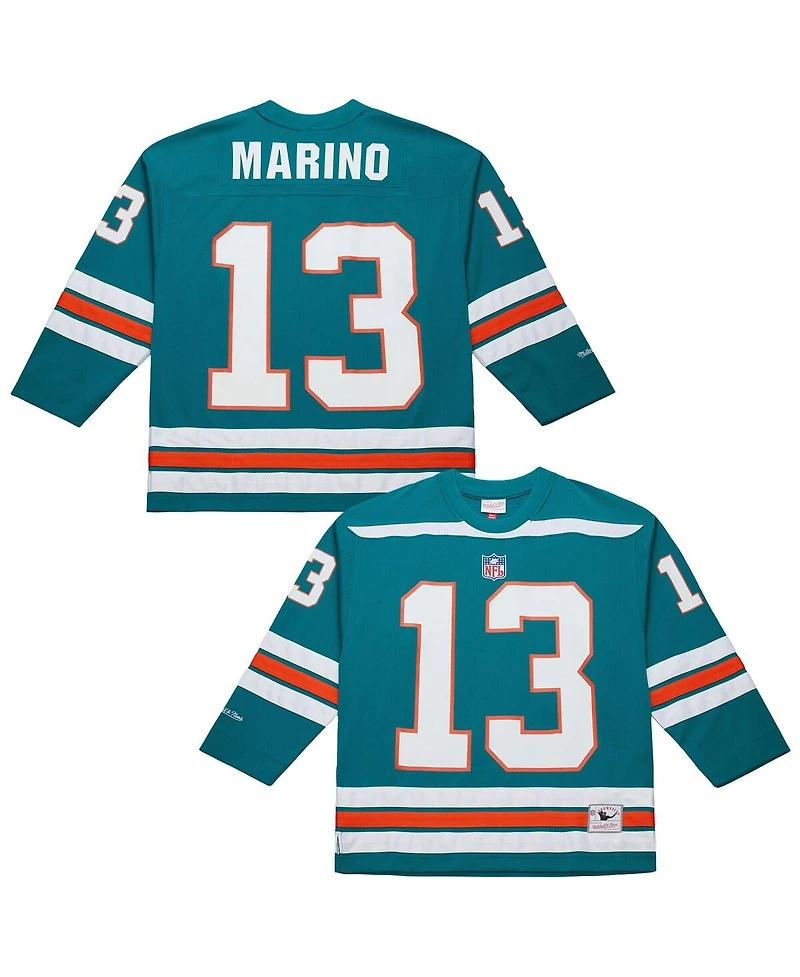 Mitchell & Ness Men's Dan Marino Aqua Miami Dolphins Maxxed Out Fashion Hockey Jersey