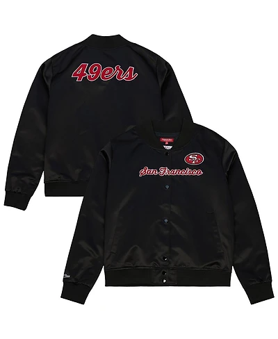 Mitchell & Ness Women's Black San Francisco 49ers Full-Snap Satin Jacket