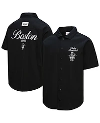 Mitchell & Ness Men's Black Boston Celtics Hardwood Classics Camp Shirt