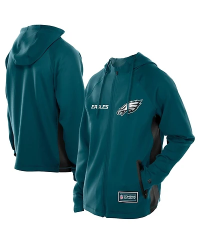 New Era Men's Midnight Green Philadelphia Eagles Combine Authentic Raglan Scuba Full-Zip Hoodie