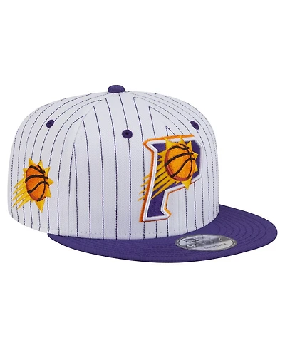 New Era Men's White Phoenix Suns Deceptor Pinstripe 9FIFTY Snapback Hat