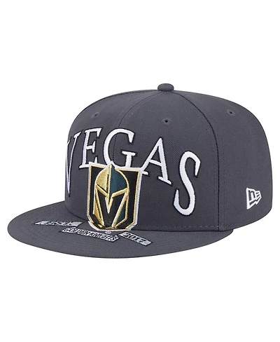 New Era Men's Gray Vegas Golden Knights Oversized Arch 59Fifty Fitted Hat