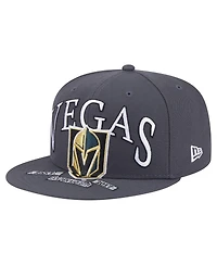 New Era Men's Gray Vegas Golden Knights Oversized Arch 59Fifty Fitted Hat
