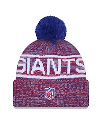 New Era Men's Red New York Giants 2025 Sideline Cold Weather Cuffed Pom with Knit Hat