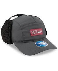 New Era Men's Charcoal Washington Commanders 2025 Sideline Cold Weather Runner Dog Ear Adjustable Hat