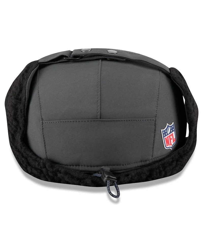 New Era Men's Charcoal New England Patriots 2025 Sideline Cold Weather Runner Dog Ear Adjustable Hat