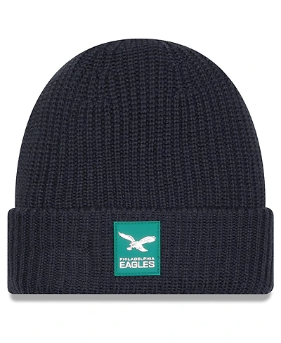New Era Men's Charcoal Philadelphia Eagles 2025 Sideline Cold Weather Throwback Cuffed Knit Hat