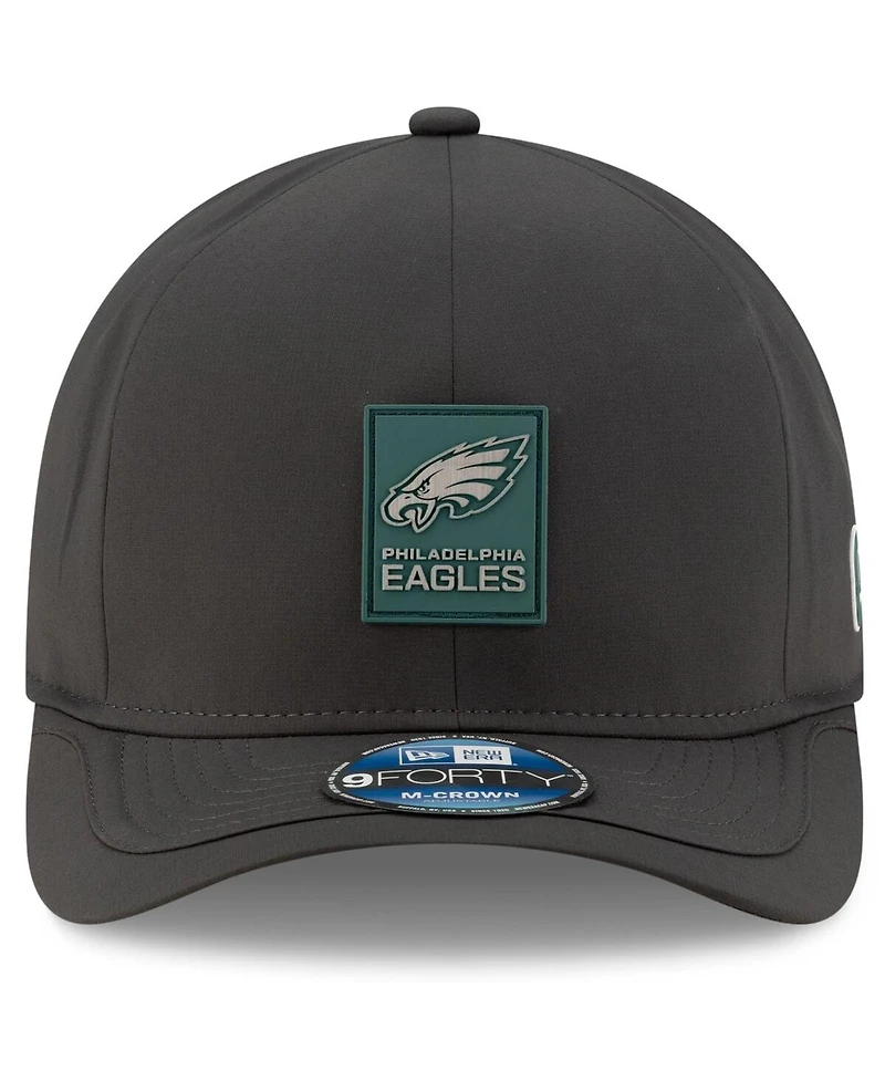 New Era Men's Charcoal Philadelphia Eagles 2025 Sideline Cold Weather 9FORTY M-Crown Adjustable Hat