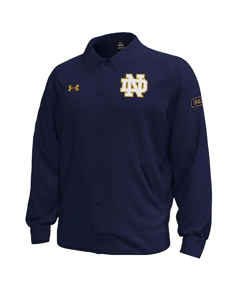 Under Armour Men's Navy Notre Dame Fighting Irish Gameday Icon Full-Snap Fleece Jacket