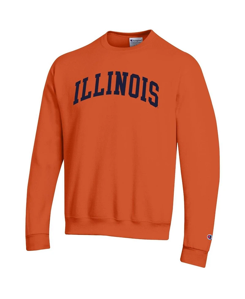Champion Men's Orange Illinois Fighting Illini Basic Arch Fleece Pullover Sweatshirt