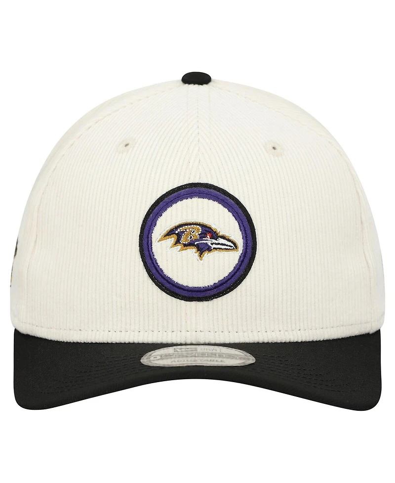 New Era Men's Stone Baltimore Ravens Loyal Corduroy 9SEVENTY Adjustable Hat