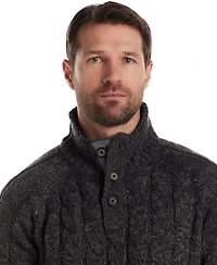 Weatherproof Vintage Men's Cable Knit Quarter Button Long Sleeve Sweater