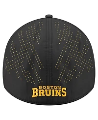 New Era Men's Black Boston Bruins Night 39THIRTY Flex Hat
