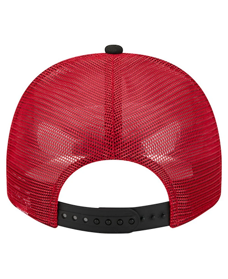 New Era Men's Cream/Scarlet San Francisco 49ers Banner A-Frame 9FIFTY Trucker Snapback Hat