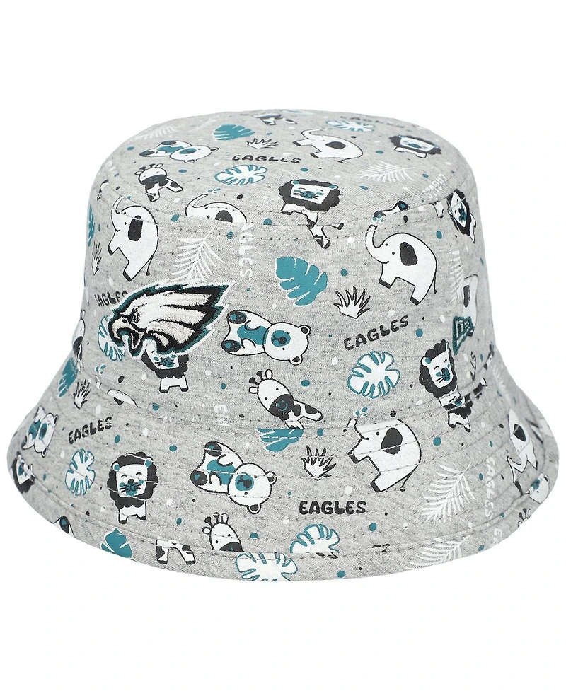 New Era Baby Boys and Girls Gray Philadelphia Eagles Animal Bucket Hat