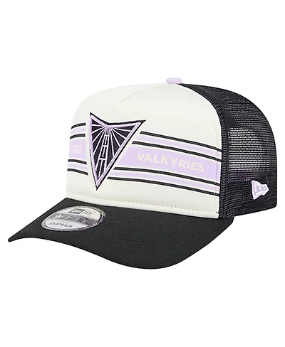 New Era Men's and Women's White/Eclipse Black Golden State Valkyries Banner Foam Front 9FIFTY A-Frame Adjustable Trucker Hat