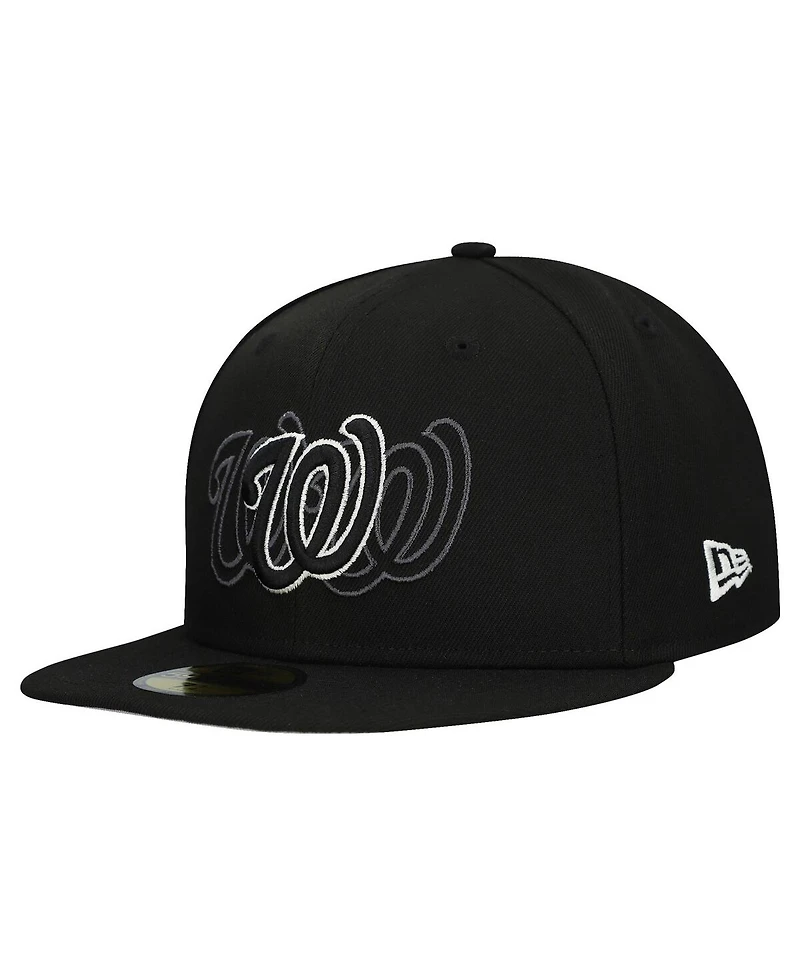 New Era Men's Black Washington Nationals Tri-Hit 59FIFTY Fitted Hat