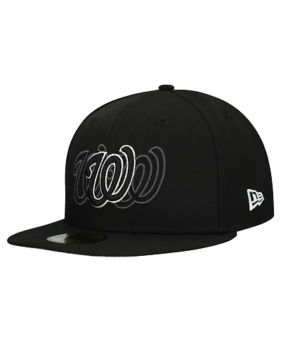 New Era Men's Black Washington Nationals Tri-Hit 59FIFTY Fitted Hat
