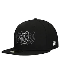 New Era Men's Black Washington Nationals Tri-Hit 59FIFTY Fitted Hat