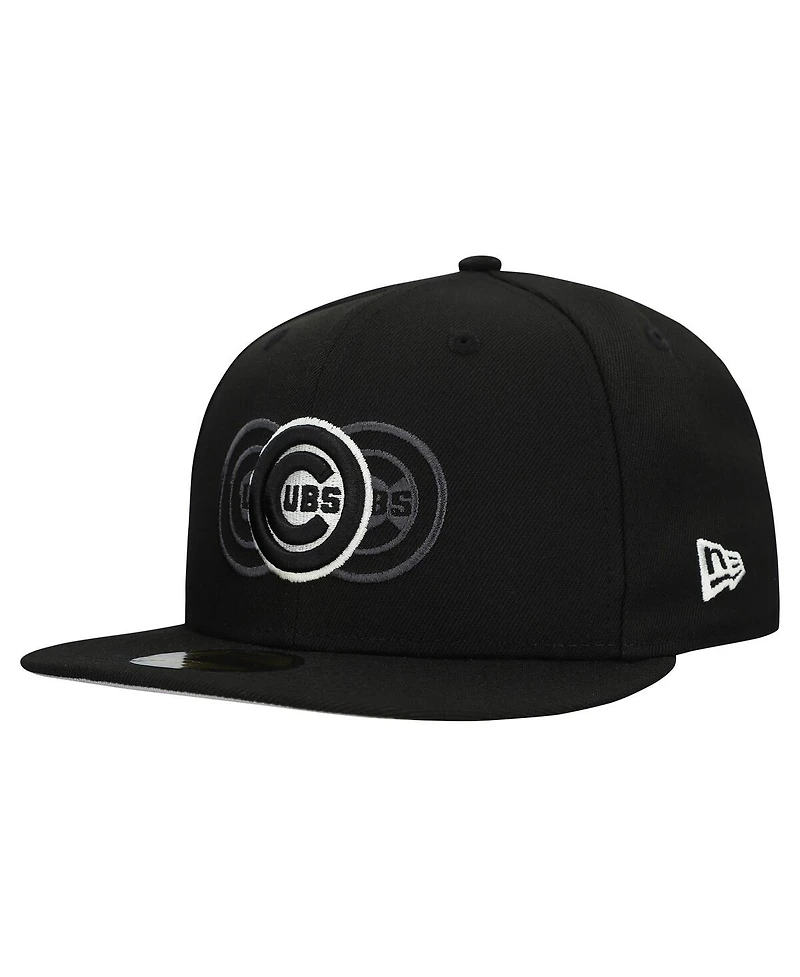 New Era Men's Black Chicago Cubs Tri-Hit 59FIFTY Fitted Hat