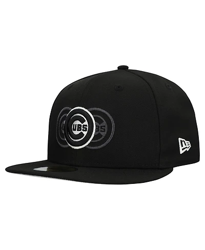 New Era Men's Black Chicago Cubs Tri-Hit 59FIFTY Fitted Hat